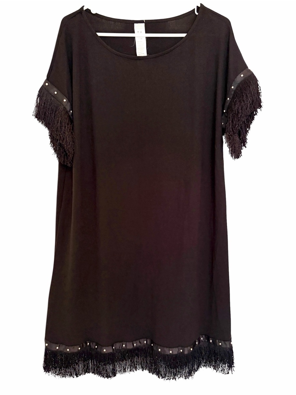Godshield Black short-sleeve stretch shift dress Sz Xl